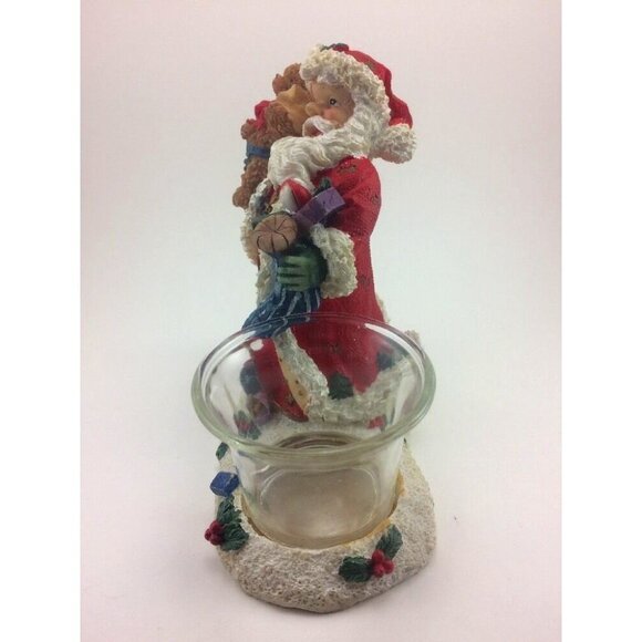 Holiday Collection Gifts Resin Santa Toys Teddy Candle Holder w/ Box VTG 5.5”x5” - Picture 8 of 11